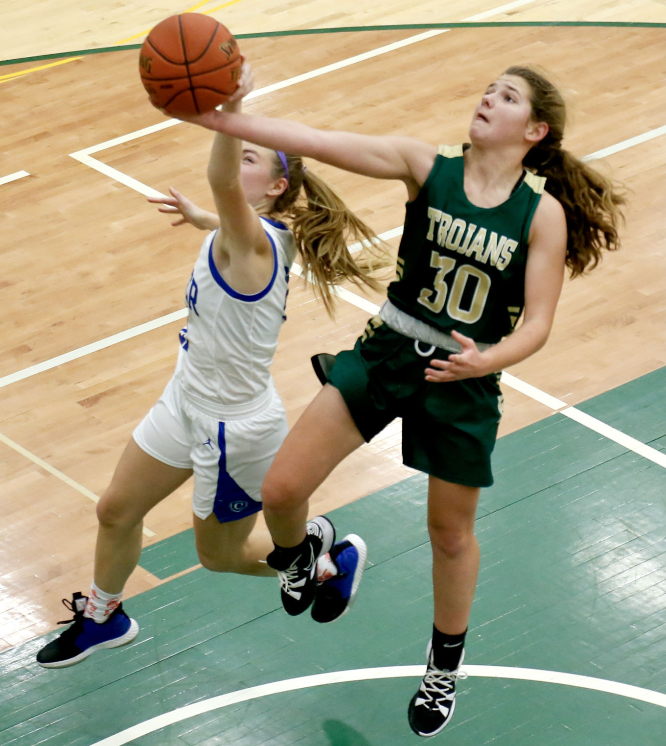 Ellie Ekern with a contested layup